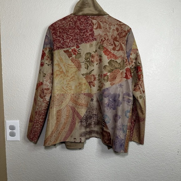 Vintage Ameri Mode Womens XL Faux Suede Floral Jacket Western Fall Outdoor - Picture 6 of 6